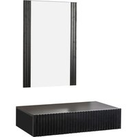 Flurmöbel geriffelt mit Spiegel und Schublade Hängend Korridormöbel Farbe Schwarz Modell Amira Flurmöbel geriffelt mit Spiegel und Schublade Hängend Korridormöbel Farbe Schwarz Modell Amira von MUEBLES BONITOS
