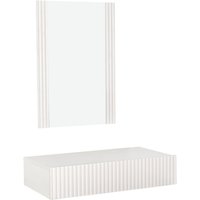 Flurmöbel geriffelt mit Spiegel und Schublade Hängend Korridormöbel Farbe Weiss Modell Amira Flurmöbel geriffelt mit Spiegel und Schublade Hängend Korridormöbel Farbe Weiss Modell Amira von MUEBLES BONITOS