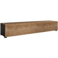 Lowboard mit Füßen 2 cm TV-Schrank Wohnzimmermöbel 1 Falltür Modell Aitana M2 Eichenfarbe 180x30x40cm von MUEBLES BONITOS