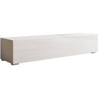 Muebles Bonitos - Lowboard mit Füßen 2 cm TV-Schrank mit led Wohnzimmermöbel 1 Falltür Modell Nora H2 160x32x40cm Weiss von MUEBLES BONITOS