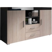 Sideboard Modern Küchenschrank Kommode Wohnzimmerschrank 2 Türen 2 Schubladen Aufbewarungsschrank Buffet Esszimmer 140x80x40cm Modell Roque Schwarz Sideboard Modern Küchenschrank Kommode Wohnzimmerschrank 2 Türen 2 Schubladen Aufbewarungsschrank Buffet Esszimmer 140x80x40cm Modell Roque Schwarz von MUEBLES BONITOS