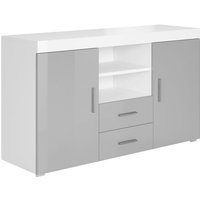 Sideboard Modern Küchenschrank Kommode Wohnzimmerschrank 2 Türen 2 Schubladen Aufbewarungsschrank Buffet Esszimmer 140x80x40cm Modell Roque Weiss mit Sideboard Modern Küchenschrank Kommode Wohnzimmerschrank 2 Türen 2 Schubladen Aufbewarungsschrank Buffet Esszimmer 140x80x40cm Modell Roque Weiss mit von MUEBLES BONITOS