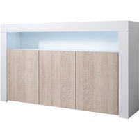 Sideboard Modern mi led Küchenschrank Kommode Wohnzimmerschrank 3 Türen Aufbewarungsschrank Buffet Esszimmer 155x91x37cm Modell Aker Weiss Glanz mit Sideboard Modern mi led Küchenschrank Kommode Wohnzimmerschrank 3 Türen Aufbewarungsschrank Buffet Esszimmer 155x91x37cm Modell Aker Weiss Glanz mit von MUEBLES BONITOS