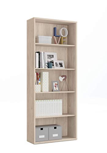 MUEBLES PITARCH 10093 Regal, Partikel-Spanplatte und Melamin, hohe Dichte, Eiche Aurora, 196,5 x 75,5 x 33 cm von MUEBLES PITARCH