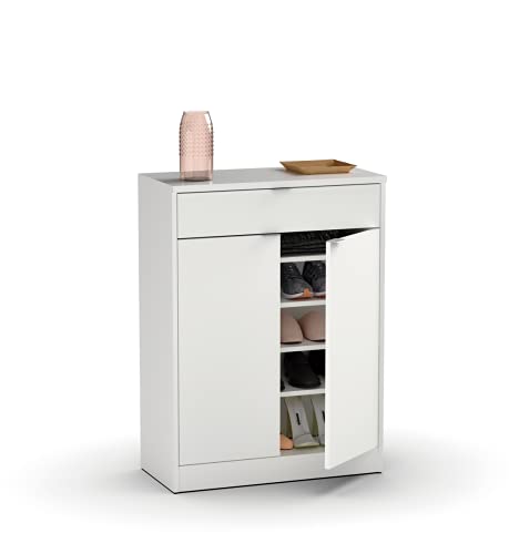 Muebles Pitarch | Eingangsschuhkipper mit Schublade und 4 verstellbaren Regalböden, Hochglanz Weiß, 20 Paar Schuhe, 101x75x36 cm, Modell Berlin Muebles Pitarch | Eingangsschuhkipper mit Schublade und 4 verstellbaren Regalböden, Hochglanz Weiß, 20 Paar Schuhe, 101x75x36 cm, Modell Berlin von MUEBLES PITARCH