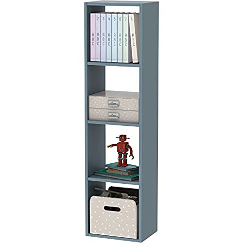 MUEBLES PITARCH Regal 1 x 4 Tibet, 130 x 34 x 25 cm (H x B x T), Talkblau von MUEBLES PITARCH
