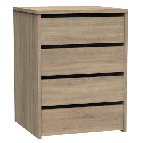 Muebles Pitarch | Kommode 4 Schubladen, Cambrian Eiche, 63,5x46x45 cm (Höhe x Breite x Tiefe), Kollektion Tibet von MUEBLES PITARCH