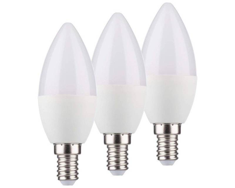 MÜLLER LICHT LED-Leuchtmittel 3er Müller-Licht LED E14 B35 Kerze 5.5W = 37W 470lm Warmweiß 2700K, E14, Warmweiß von MÜLLER LICHT