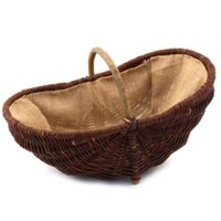 Franz Müller Einkaufskorb aus ungeschälter Weide, oval, mit eingenähter Jute , 55 x 25 x 15 cm von MUELLER