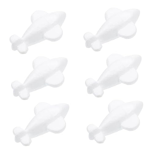 MUELODSIC 1 Satz Flugzeugmodellform Für DIY Unfertiges Flugzeug Kind DIY Flugzeug DIY Stütze Flugzeug Basteln Malen DIY Zubehör Weiß Schaum 6 Stück von MUELODSIC