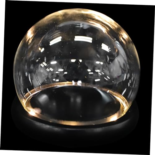 MUELODSIC 1 Satz Glasabdeckung Anzeigen Vorhang Lichterketten Oval Kuppel Lichtstativ Basis Haushaltsgegenstände Led-display-basis Aquarium Glas Für Blumen Mini Kreis Black Hölzern von MUELODSIC
