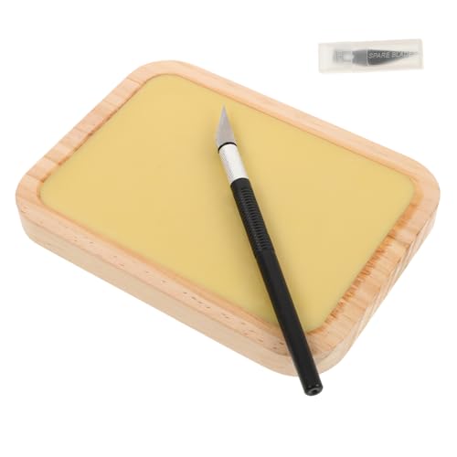 MUELODSIC 1 Satz Paperschnitt -Wachs -Tablettset Gravurplatte Schnitzmesser Kunst Schneidwerkzeug Holzschnitt-Arbeitsanzug Schneidetablett zum Basteln Handschnitzer DIY-Tool Metall Khaki MUELODSIC 1 Satz Paperschnitt -Wachs -Tablettset Gravurplatte Schnitzmesser Kunst Schneidwerkzeug Holzschnitt-Arbeitsanzug Schneidetablett zum Basteln Handschnitzer DIY-Tool Metall Khaki von MUELODSIC