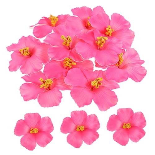 MUELODSIC 10 Stück Künstliche Blumendekoration Seiden-Hibiskusblüten Tropische künstliche Blumen Fälschung Hibiskusblüten künstlich Pink Eva Rosa von MUELODSIC