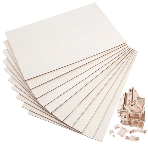 MUELODSIC 10 Stück Teiliges Blank Holzplatten Unbehandelte Bastelholzplatten für DIY Malerei Gravur Handwerk Holzscheiben Modellbau MUELODSIC 10 Stück Teiliges Blank Holzplatten Unbehandelte Bastelholzplatten für DIY Malerei Gravur Handwerk Holzscheiben Modellbau von MUELODSIC