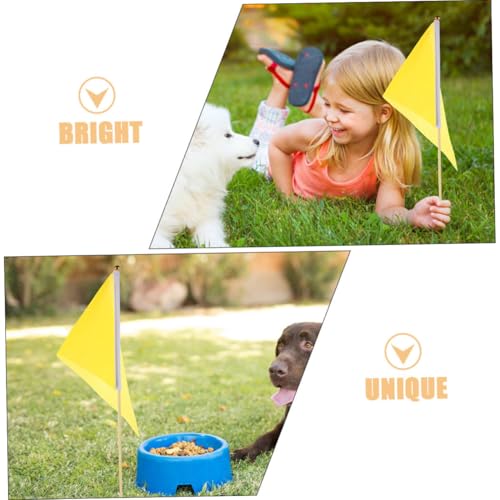 MUELODSIC 10 Stück Teiliges Markierungsfahnen Gelb Wetterbeständige Markierfähnchen für Rasen Garten Baustelle Spritzwassergeschützt Langlebig Vielseitig Einsetzbar für Vermessung und von MUELODSIC