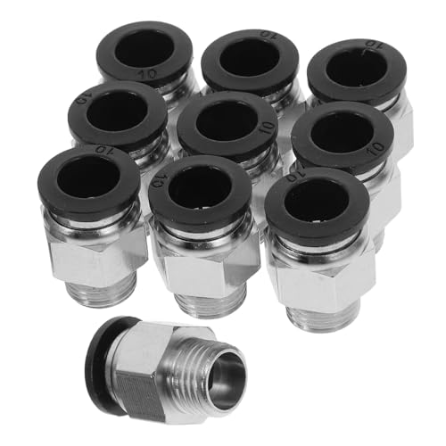 MUELODSIC 10 Stück Teiliges Pneumatischer Schnellverbinder Gerade Außengewinde Push To Connect Schlaucharmaturen für Luftkompressorsysteme Vielseitig Kompatibel Präzise Gefertigt Schnelle von MUELODSIC