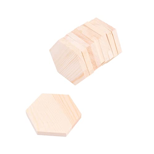 MUELODSIC 10 Stück Teiliges Polygonalen Holzblöcken Sechseckige DIY Holzbretter Hochwertigem Kiefernholz für Bastelprojekte Durchmesser Stärke zum Malen und Dekorieren von MUELODSIC