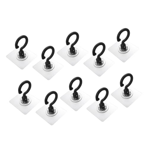 MUELODSIC 10 Stück Teiliges Selbstklebendes Drehbares Deckenhaken Wasserfeste Starke Haftung Vielseitig als Wand und Badhaken Schwarzes Design Einfache Montage ohne Bohren für Küche und MUELODSIC 10 Stück Teiliges Selbstklebendes Drehbares Deckenhaken Wasserfeste Starke Haftung Vielseitig als Wand und Badhaken Schwarzes Design Einfache Montage ohne Bohren für Küche und von MUELODSIC