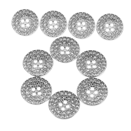 MUELODSIC 10 Stück Teiliges Strassknopf Silberfarbene Funkelnde Metallknöpfe mit Ziersteinbesatz Vielseitig für Mäntel Anzüge Strickjacken und Accessoires bei Besonderen Anlässen MUELODSIC 10 Stück Teiliges Strassknopf Silberfarbene Funkelnde Metallknöpfe mit Ziersteinbesatz Vielseitig für Mäntel Anzüge Strickjacken und Accessoires bei Besonderen Anlässen von MUELODSIC