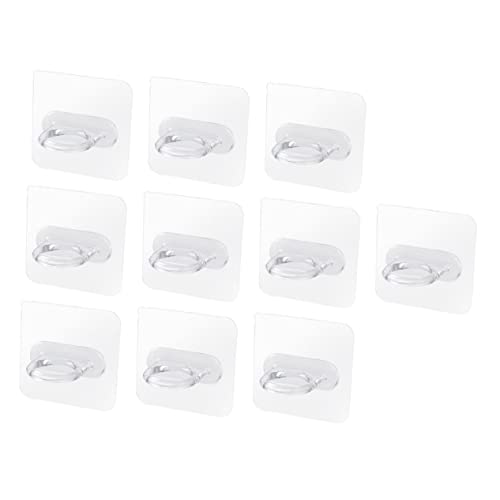 MUELODSIC 10 Stück Teiliges Transparentes Klebehaken für Badezimmer und Küche Selbstklebend Starke Tragkraft Vielseitig Einsetzbar für Wandaufbewahrung und Handtuchhalter von MUELODSIC