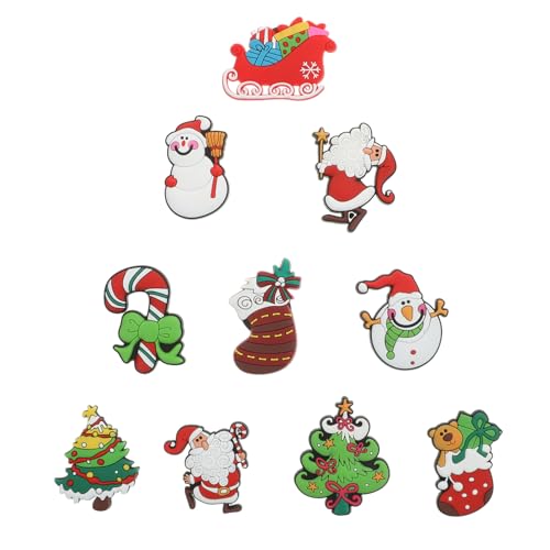 MUELODSIC 10 Stück Teiliges Weihnachts Magnet aus Weichem PVC Bunte Dekorative Kühlschrankaufkleber mit Kreativen Cartoon Motiven Praktische Magneten für Kühlschrank Whiteboard und MUELODSIC 10 Stück Teiliges Weihnachts Magnet aus Weichem PVC Bunte Dekorative Kühlschrankaufkleber mit Kreativen Cartoon Motiven Praktische Magneten für Kühlschrank Whiteboard und von MUELODSIC