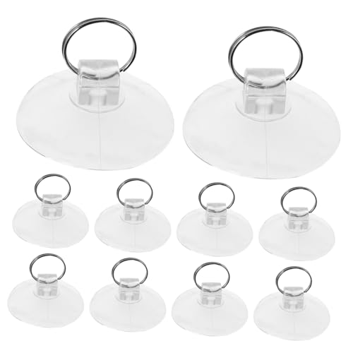 MUELODSIC 10 Stück Transparente Schwere Saugnapf haken mit Stabilem Ring Vakuumdicht für Fenster Glas Fliesen Bad Küche Wiederverwendbar Einfach Entfernbar Robust und Vielseitig Einsetzbar von MUELODSIC