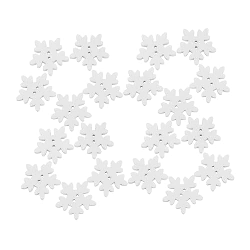 MUELODSIC 100 Stück Schneeflocken Holzknöpfe Kreative DIY Weihnachtsdeko Langlebige Holzverzierungen für Basteln Fenster und Christbaumschmuck Festliche Handwerksmaterialien von MUELODSIC