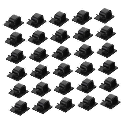 MUELODSIC 100 Stück Selbstklebende Nylon Kabelclips R Förmige Kabelhalterung Kabelbefestigung für Schreibtisch und Auto Langlebiger Kabelorganizer für USB Computer Tv Weihnachtsbeleuchtung von MUELODSIC