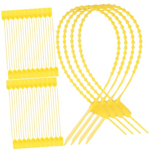 MUELODSIC 100 Stück Selbstsichernde Manipulationssichere Sicherheits zip tie etiketten siegel für Transport Versand Container und Gepäck Gelb MUELODSIC 100 Stück Selbstsichernde Manipulationssichere Sicherheits zip tie etiketten siegel für Transport Versand Container und Gepäck Gelb von MUELODSIC