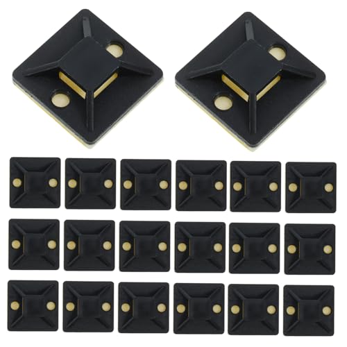 MUELODSIC 100 Stück Teiliges Selbstklebende Kabelhalter mit Schraubenloch Abs material Kompakte Zip Tie Halter für Flexibles Kabelmanagement und Stabile Kabelbefestigung Geeignet für Büro von MUELODSIC