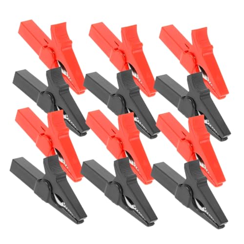 MUELODSIC 12 Stück Teiliges Elektrische Batterie-klemmen aus Reinem Kupfer Isolierte Alligator-clips mit Starkem Federmechanismus Kompatibel mit Bananensteckern Robust für Auto von MUELODSIC