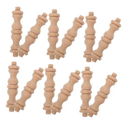 MUELODSIC 12 Stück Teiliges Handgeschnitzte Holzbaluster Spindeln Robuste Massivholzsäulen mit Europäischem Design Polierte Oberfläche Vielseitig für Weinschränke Raumteiler Bar und von MUELODSIC