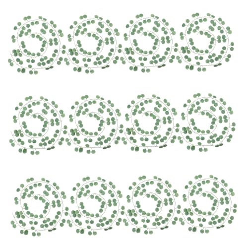MUELODSIC 12 Stück Teiliges Künstliche Eukalyptus Girlande Lebensechte Grüne Flexible Dekoration für Hochzeit Party Wohnräume Hängend Tischläufer Pflegeleicht Indoor Outdoor Geeignet von MUELODSIC