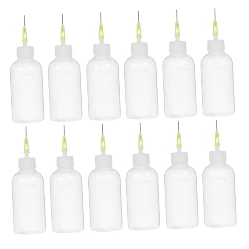 MUELODSIC 12 Stück Teiliges Präzisions nadel quetschflaschen für Kleber Feine Dosierspitze für Präzises Auftragen Langlebige Kunststoff dispenser für DIY und Professionelle Bastelprojekte von MUELODSIC