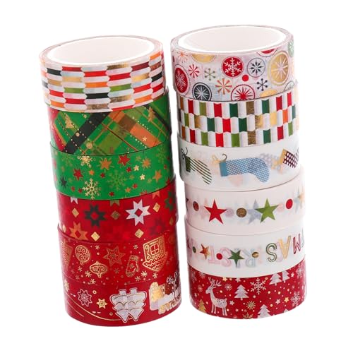 MUELODSIC 12 Stück Teiliges Washi Tape Weihnachtsmotive pro Dekoratives Klebeband für DIY Geschenkverpackung Scrapbooking Kalender Notizbücher und Bastelprojekte MUELODSIC 12 Stück Teiliges Washi Tape Weihnachtsmotive pro Dekoratives Klebeband für DIY Geschenkverpackung Scrapbooking Kalender Notizbücher und Bastelprojekte von MUELODSIC