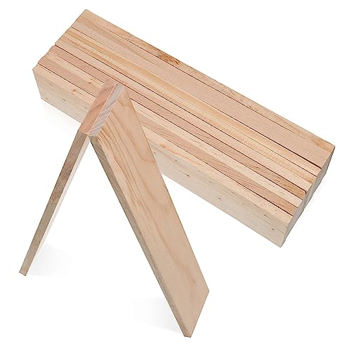 MUELODSIC 12Stücke Rechteckige Unbehandelte Holzplatten Kiefer Bastelholz für Malerei DIY Projekte Dekoration und Heimwerkerarbeiten von MUELODSIC