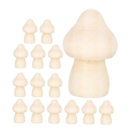 MUELODSIC 15 Stück Teiliges Unfertige Holzpilz Figuren Robustes Holz DIY Bastelset Kreative Tischdekoration Für Erwachsene von MUELODSIC