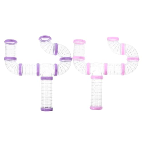 MUELODSIC 16 Stück Teiliges DIY Hamster Tunnels Transparente Äußere Röhren Verbindungsschienen Robustes Hamsterkäfig Zubehör Fördert Bewegung Spielerisches Entdecken für Kleintiere Farbig von MUELODSIC
