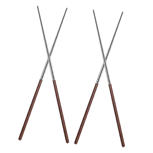 MUELODSIC 2 Paare Edelstahl und Wengeholz Essstäbchen Extra Lang Rutschfest für Kochen Braten Hotpot und Nudeln Langlebig Wiederverwendbar MUELODSIC 2 Paare Edelstahl und Wengeholz Essstäbchen Extra Lang Rutschfest für Kochen Braten Hotpot und Nudeln Langlebig Wiederverwendbar von MUELODSIC
