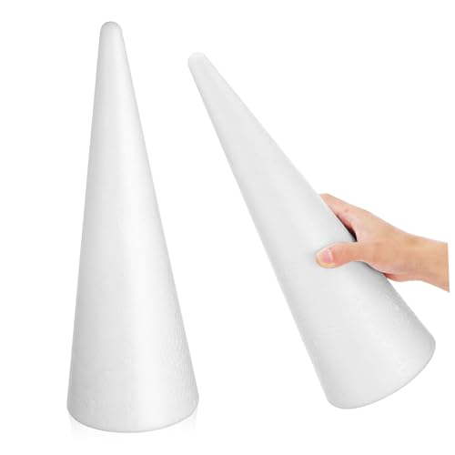 MUELODSIC 2stücke Schaumstoffkegel Für Bastelprojekte DIY-kunsthandwerk Dekorationen Und Blumenarrangements Bastelbedarf Zum Bemalen Und Zuschneiden von MUELODSIC