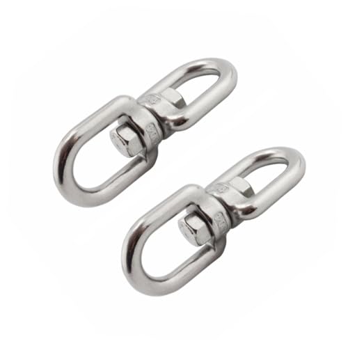 MUELODSIC 2 STÜCK Edelstahl Drehwirbel Aufhängehaken für Pflanzen Windspiele Vogelhäuschen Doppelt Kugelgelagert Verdrehsicher Robust für Außenbereich und Dekoration von MUELODSIC