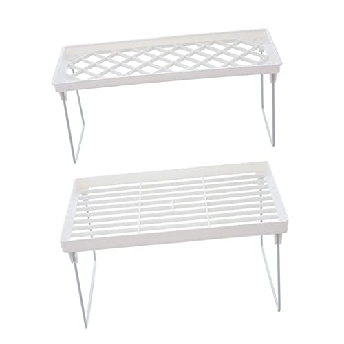 MUELODSIC 2 STÜCK Teiliges Desktop Aufbewahrungsregal aus Kunststoff Klappbar Verstärktes Organizer Regal mit Hoher Tragfähigkeit Platzsparend zur Schreibtischaufbewahrung für von MUELODSIC