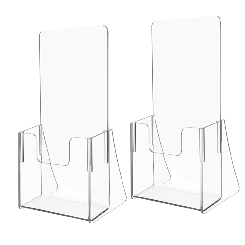 MUELODSIC 2 Stk. Prospektständer Transparent Multifunktionaler Büro Organizer für Broschüren Magazine und Flyer Platzsparender Aufsteller Klarer für Schreibtisch und Theke von MUELODSIC