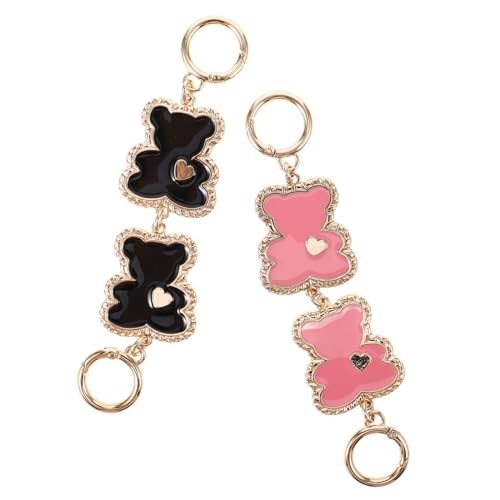 MUELODSIC 2 Stück Bag Extender Schulterriemen Verlängerungsketten mit Bär Motiv Ersatz und DIY Zubehör für Handtaschen Leichte Modische Verlängerung für Umhängetaschen und Crossbody Taschen von MUELODSIC