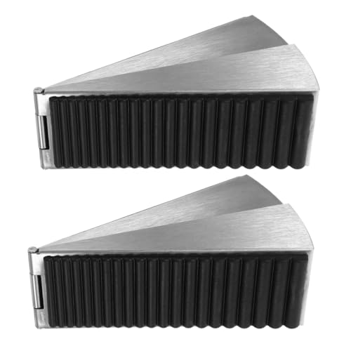 MUELODSIC 2 Stück Einstellbarer Türstopper aus Edelstahl mit Gummipuffer Schwerer Türkeil für Bodentür Rutschfest Robust und Verformungsfest für Zuhause und Hotelgebrauch von MUELODSIC