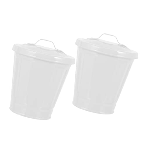 MUELODSIC 2 Stück Kleine Mülleimer Tischabfalleimer mit Deckel Multifunktionale Galvanisierte Abfallbehälter für Pflanzen Stifte und für Büro Schlafzimmer und Küche MUELODSIC 2 Stück Kleine Mülleimer Tischabfalleimer mit Deckel Multifunktionale Galvanisierte Abfallbehälter für Pflanzen Stifte und für Büro Schlafzimmer und Küche von MUELODSIC
