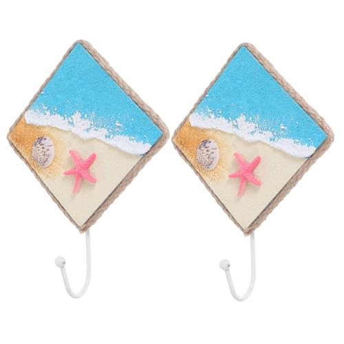 MUELODSIC 2 Stück Mediterrane Wandhaken im Nautischen Design Handbemalt Quadratisch Vielseitig für Bad Flur und Balkon Dekorative Meeresthema-wandkunst mit Praktischem Hakenfunktion MUELODSIC 2 Stück Mediterrane Wandhaken im Nautischen Design Handbemalt Quadratisch Vielseitig für Bad Flur und Balkon Dekorative Meeresthema-wandkunst mit Praktischem Hakenfunktion von MUELODSIC