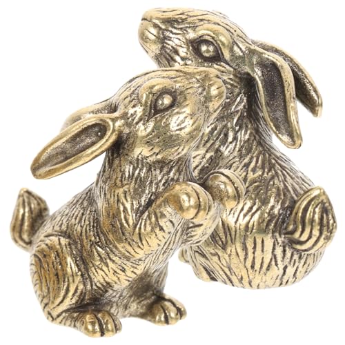 MUELODSIC 2 Stück Messing Hasenfigur Kleine Retro Kaninchen Skulpturen Handgefertigt Desktop Deko für Wohnzimmer und Büro Langlebige Messingfiguren als Kreative Wohnaccessoires MUELODSIC 2 Stück Messing Hasenfigur Kleine Retro Kaninchen Skulpturen Handgefertigt Desktop Deko für Wohnzimmer und Büro Langlebige Messingfiguren als Kreative Wohnaccessoires von MUELODSIC