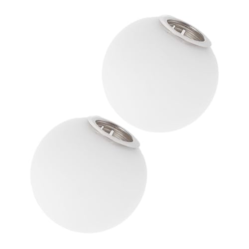 MUELODSIC 2 Stück Milchweißer Glasschirm Gewinde Kugelförmig Mattierter Lampenschirm Dekorativ für Tischlampe Wohnzimmer Schlafzimmer Pendelleuchte von MUELODSIC