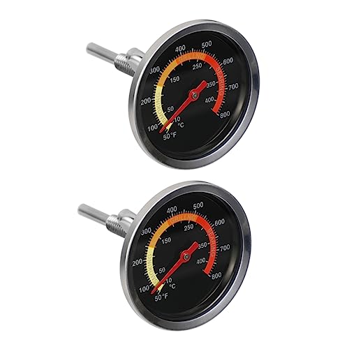 MUELODSIC 2 Stück Ofenthermometer Doppeltes Bimetall Bbq Thermometer Präzises Temperaturmessgerät für Backofen Grill und Räucherofen Robustes Haushalts Küchenthermometer von MUELODSIC